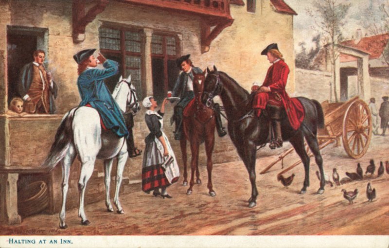 Pysähtyminen majataloon tekijältä Jean Louis Ernest after Meissonier
