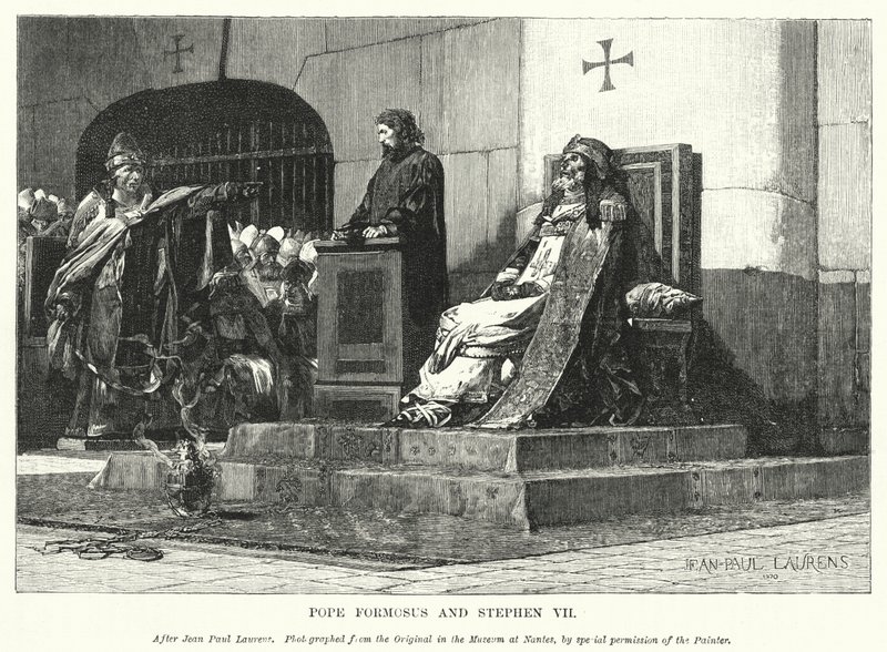 Paavi Formosus ja Stefanus VII (kaiverrus) tekijältä Jean Paul (after) Laurens