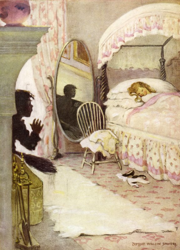 Kuvitus Charles Kingsleyn vesivauvoille (väri litho) tekijältä Jessie Willcox Smith