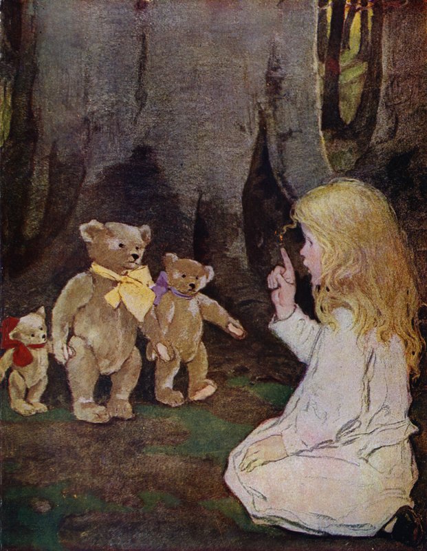 Kolme karhua (väri litho) tekijältä Jessie Willcox Smith