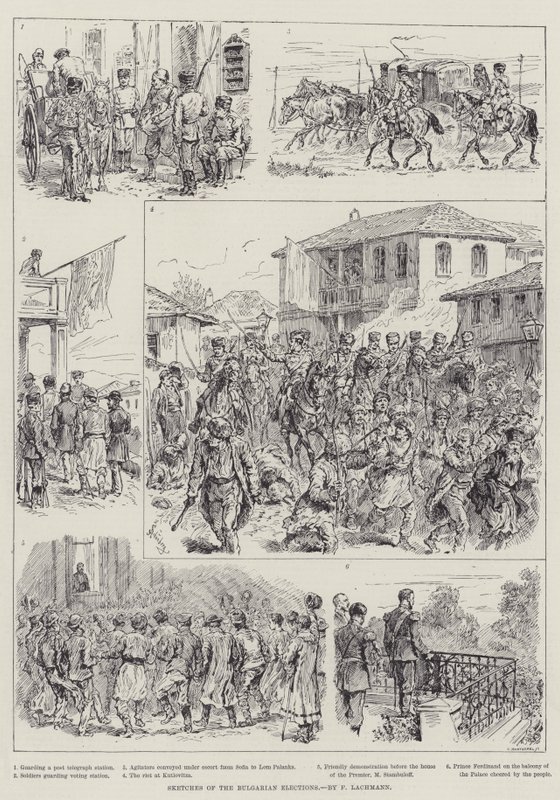 Luonnoksia Bulgarian vaaleista tekijältä Johann Nepomuk Schonberg