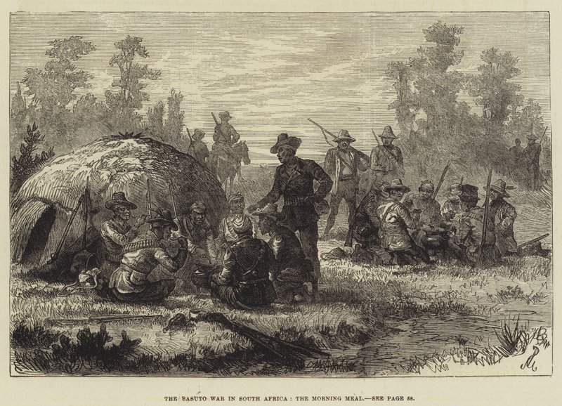 Basuton sota Etelä-Afrikassa, aamupala tekijältä Johann Nepomuk Schonberg