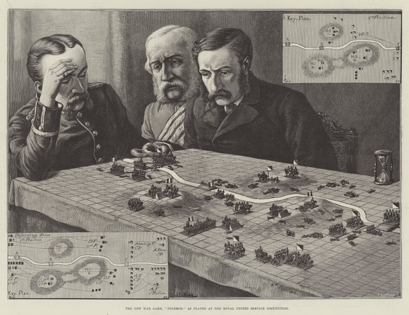 The New War Game, Polemos, kuten pelattiin Royal United Service Institutionissa tekijältä Johann Nepomuk Schonberg