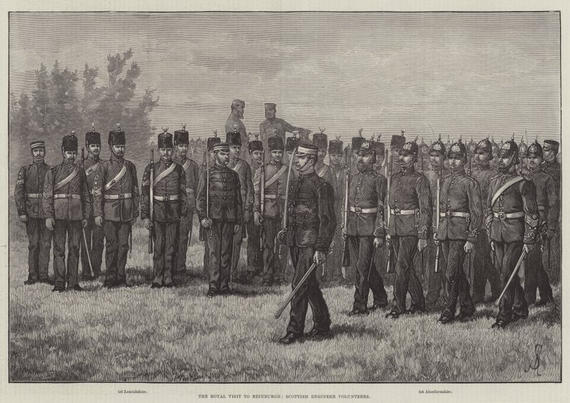 Kuninkaallinen vierailu Edinburghiin, Scottish Engineer Volunteers tekijältä Johann Nepomuk Schonberg
