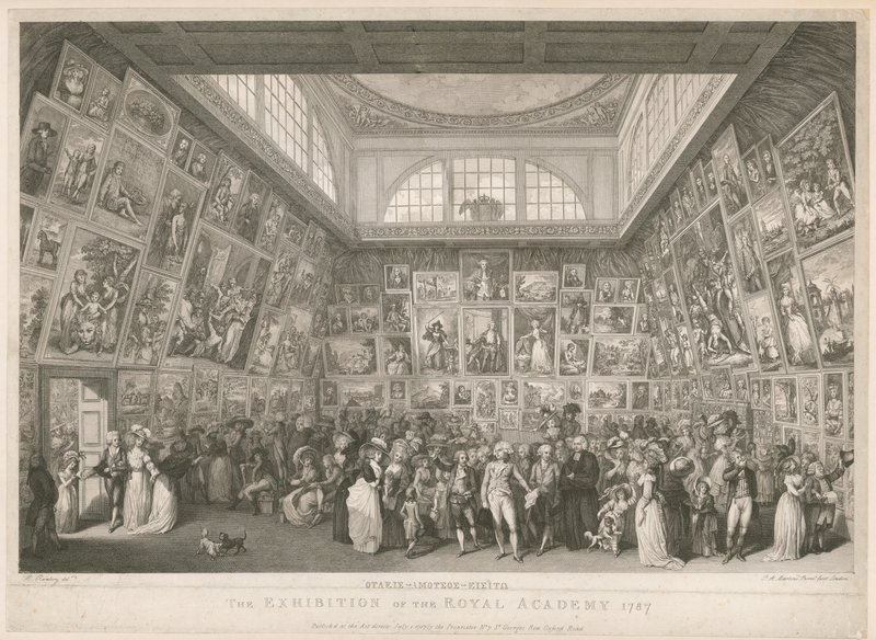 Kuninkaallisen akatemian näyttely 1787 tekijältä Johann Heinrich Ramberg