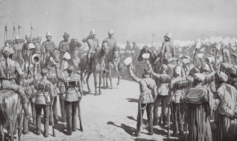 Australian kontingentti lähdössä Suakinista (litografia) tekijältä Johann Nepomuk (after) Schonberg