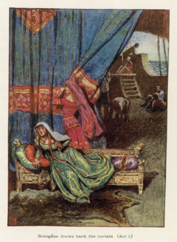 Brangane vetää verhon taakse, Act i tekijältä John Byam Liston Shaw