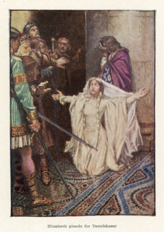 Elizabeth pyytää Tannhauseria tekijältä John Byam Liston Shaw