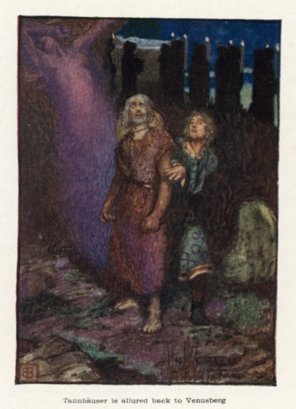 Tannhauser houkuttelee takaisin Venusbergiin tekijältä John Byam Liston Shaw