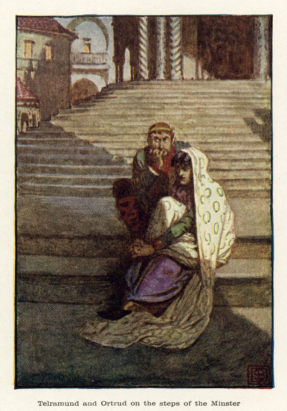 Telramund ja Ortrud ministerin portailla tekijältä John Byam Liston Shaw