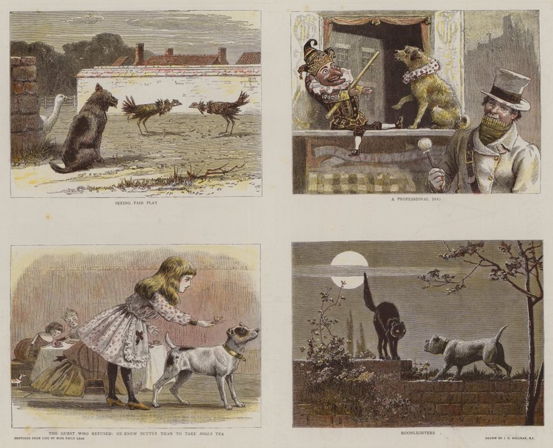 Kuvia Royal Institute of Painters in Water-Colors -luettelosta (chromolitho) tekijältä John Charles Dollman