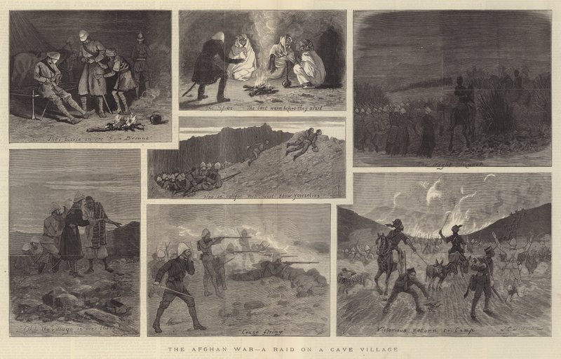Afganistanin sota, hyökkäys luolakylään tekijältä John Charles Dollman