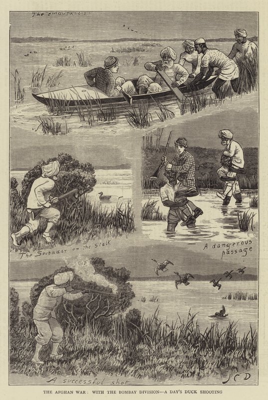 Afganistanin sota Bombay-divisioonan kanssa, päivän ankkaammuskelu tekijältä John Charles Dollman
