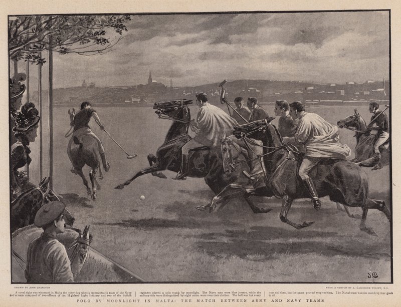 Polo by Moonlight Maltalla, armeijan ja laivaston joukkueiden välinen ottelu tekijältä John Charlton