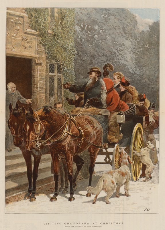 Isoisän luona jouluna (chromolitho) tekijältä John Charlton