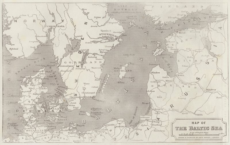 Itämeren kartta tekijältä John Dower