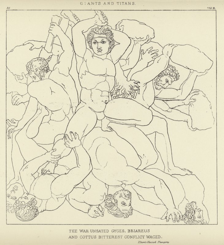 Jättiläiset ja titaanit tekijältä John Flaxman