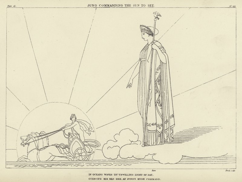 Juno käskee auringon laskea tekijältä John Flaxman