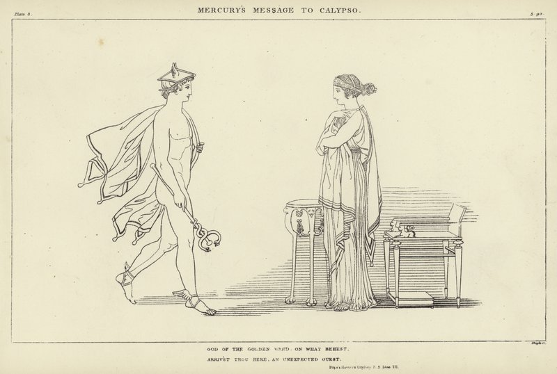 Merkuriuksen viesti Calypsolle tekijältä John Flaxman