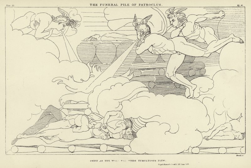 Patrokloksen hautakasa tekijältä John Flaxman