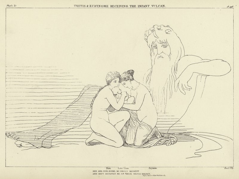 Thetis ja Eurynome vastaanottavat Infant Vulcanin tekijältä John Flaxman