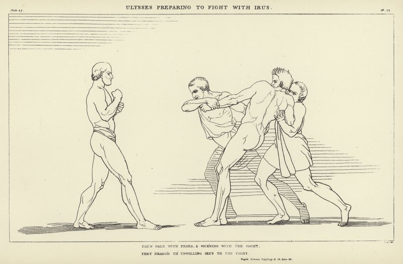 Ulysses valmistautuu taistelemaan viruksen kanssa tekijältä John Flaxman