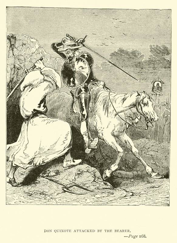 Don Quijote hyökkäsi kantajan kimppuun tekijältä John Gilbert