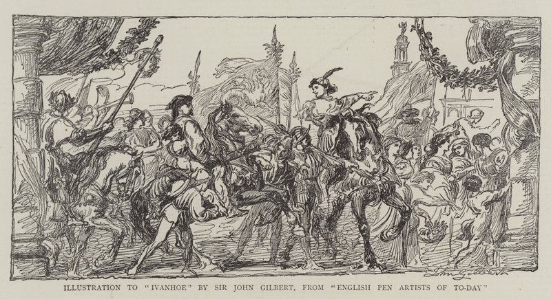 Kuvitus Ivanhoelle tekijältä John Gilbert