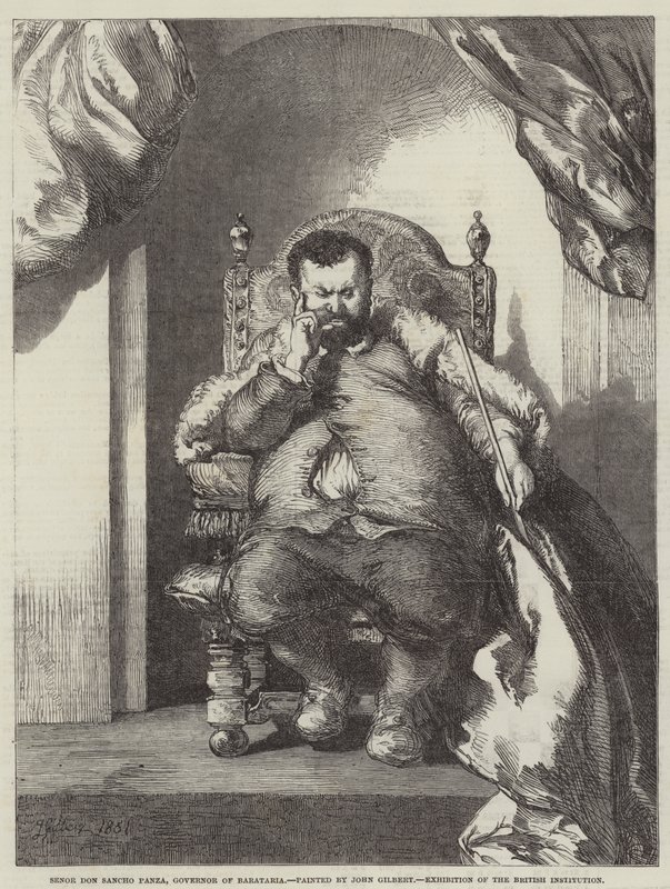 Senor Don Sancho Panza, Baratarian kuvernööri, Brittiläisen instituutin näyttely tekijältä John Gilbert