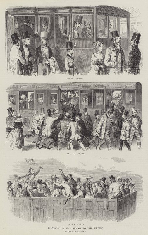 Englannissa vuonna 1842, menossa Derbyyn tekijältä John Leech