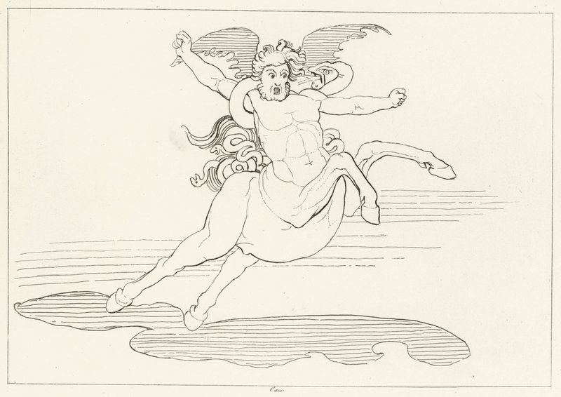 Cacus, Inferno, Canto 25 (kaiverrus) tekijältä John (after) Flaxman