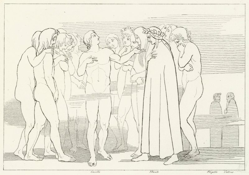 Casellan laulu, Kiirastule, Canto 2 (kaiverrus) tekijältä John (after) Flaxman