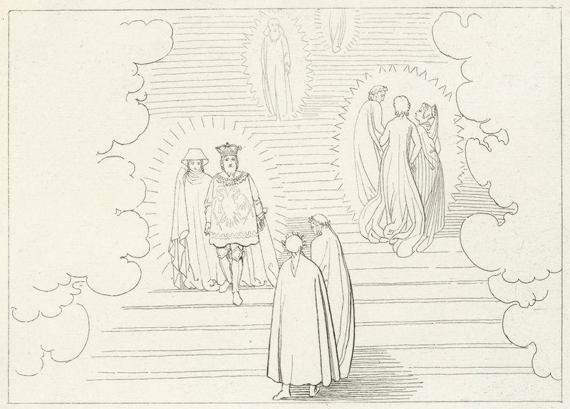 The Celestial Steps, Paradise, Canto 21 (kaiverrus) tekijältä John (after) Flaxman
