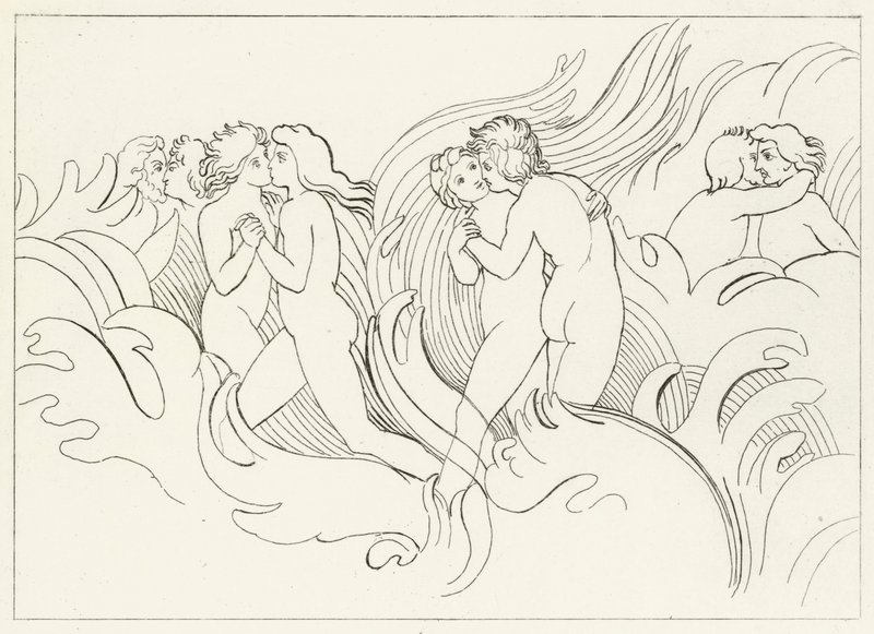 The Fiery Doom, Kiirastule, Canto 26 (kaiverrus) tekijältä John (after) Flaxman