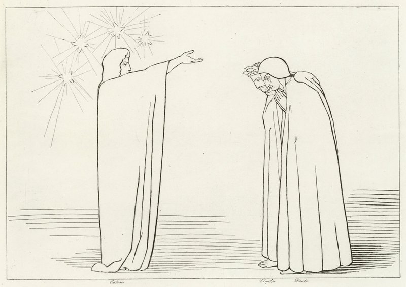 Koeajan vuori, Kiirastuli, Canto 1 (kaiverrus) tekijältä John (after) Flaxman