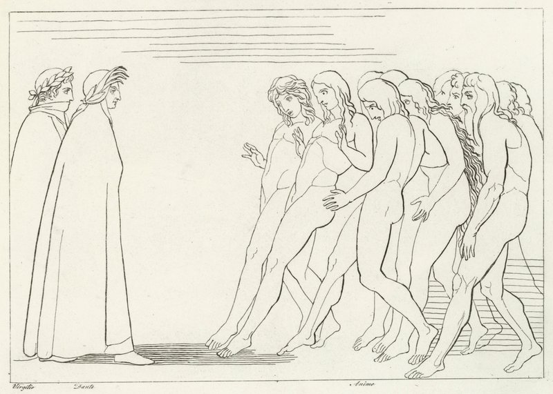 Kiirastulen eteinen, Kiirastuli, Canto 3 (kaiverrus) tekijältä John (after) Flaxman
