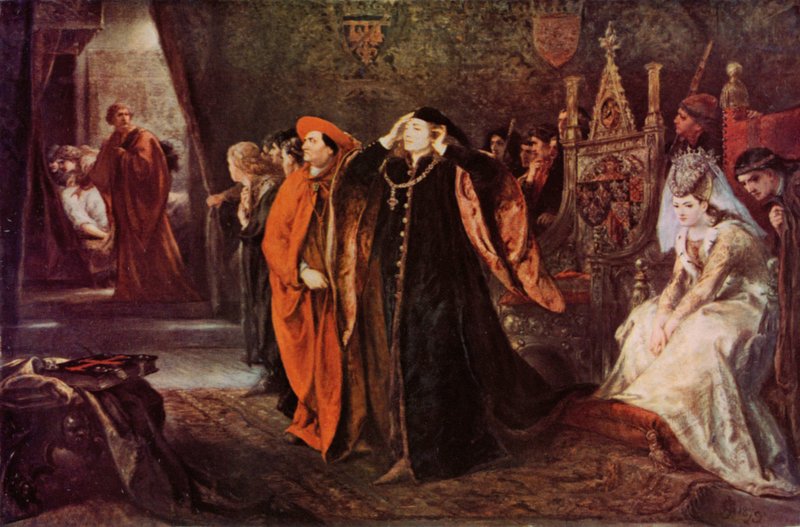 Shakespeare: Gloucesterin kuolema, kuningas Henrik VI, osa II, näytös III, kohtaus 2 (värilitho) tekijältä John (after) Gilbert
