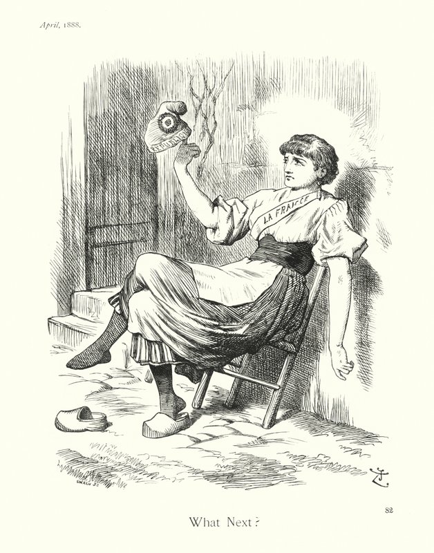 Sir John Tennielin sarjakuva: Mitä seuraavaksi (kaiverrus) tekijältä John (after) Tenniel