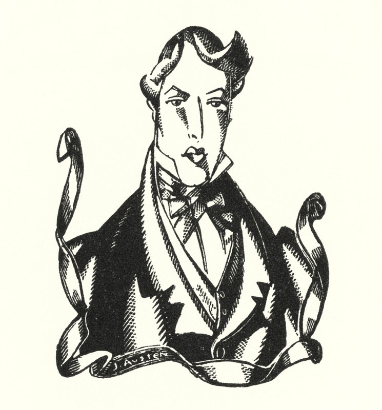 Finis-kuvitus Don Juanille, Lord Byron (litho) tekijältä John Austen
