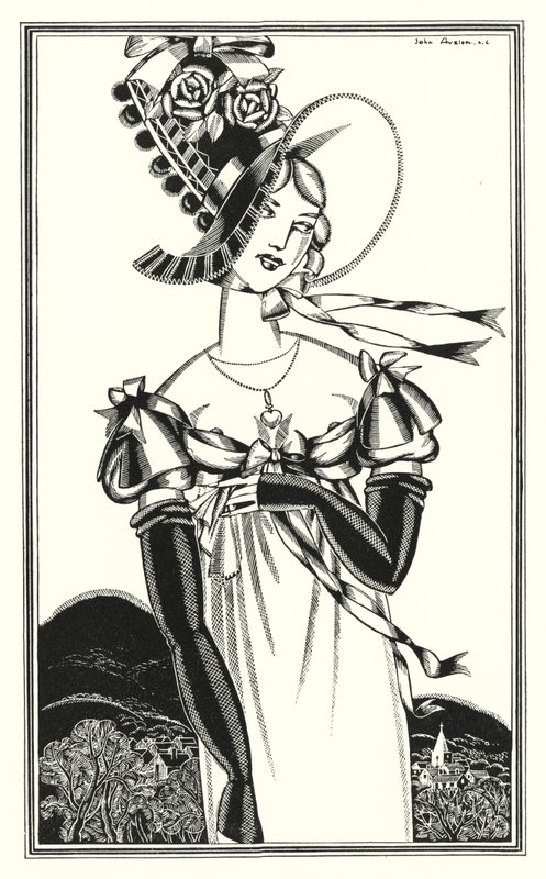 Lord Byronin kuvitus Don Juanille: Kone, jota kauniit sukupuolet käyttävät (litho) tekijältä John Austen