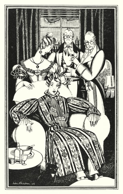 Lord Byronin kuvitus Don Juanille: En tiedä miten se oli, mutta hän sairastui (litho) tekijältä John Austen
