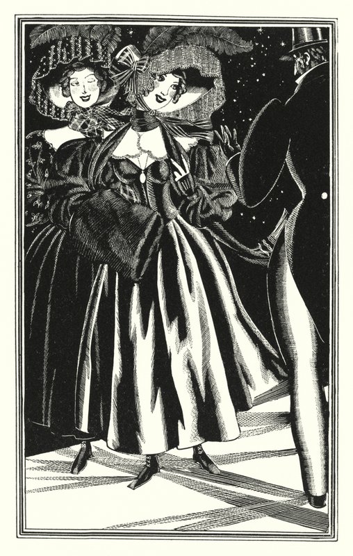 Lord Byronin kuvitus Don Juanille: Kävelypafialaiset, mukavia mutta moraalittomia (litho) tekijältä John Austen