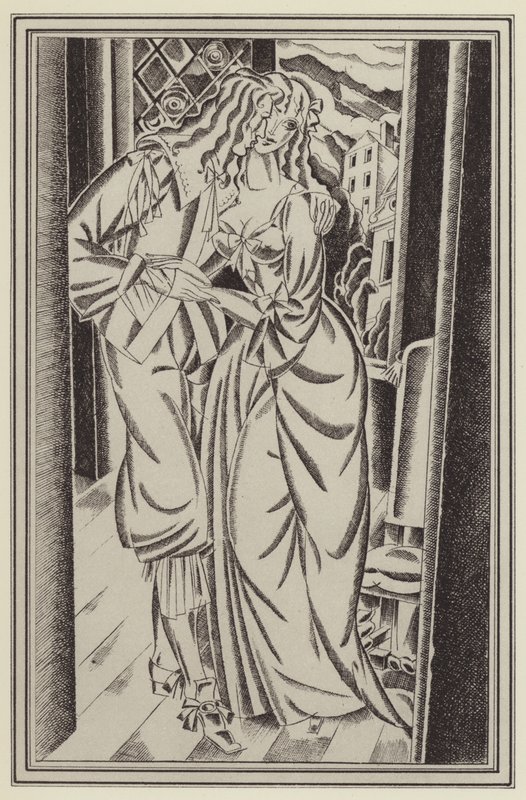 Daniel Defoen kuvitus Moll Flandersille (litho) tekijältä John Austen