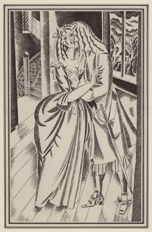 Daniel Defoen kuvitus Moll Flandersille (litho) tekijältä John Austen