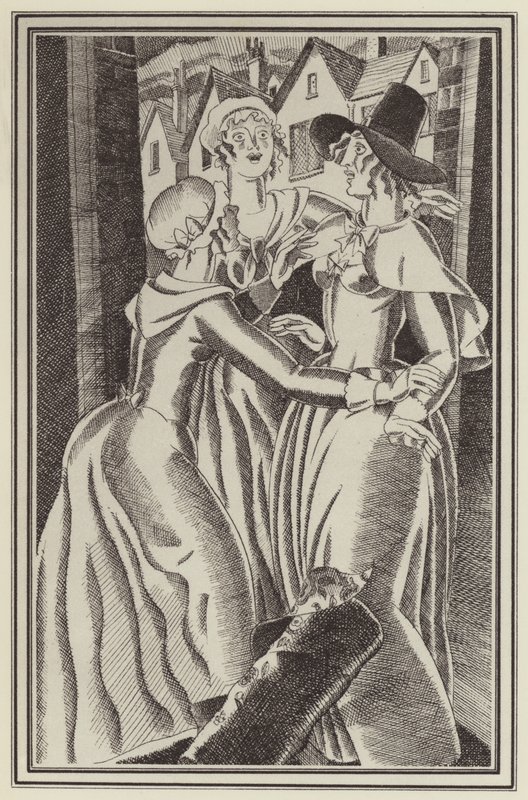 Daniel Defoen kuvitus Moll Flandersille (litho) tekijältä John Austen