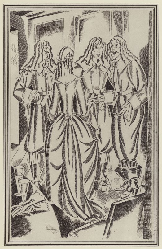 Daniel Defoen kuvitus Moll Flandersille (litho) tekijältä John Austen