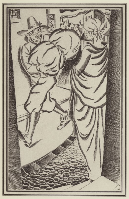 Daniel Defoen kuvitus Moll Flandersille (litho) tekijältä John Austen