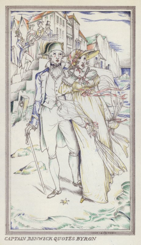Jane Austenin kuvitus Persuasianille (värilitho) tekijältä John Austen