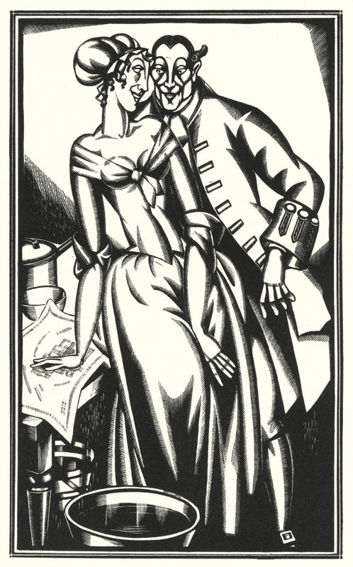 Laurence Sternen kuvitus Tristram Shandylle (litho) tekijältä John Austen