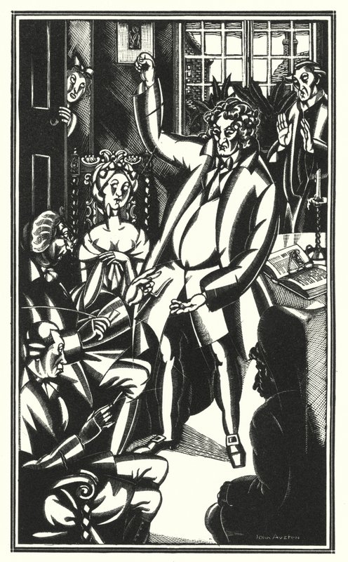 Laurence Sternen kuvitus Tristram Shandylle (litho) tekijältä John Austen